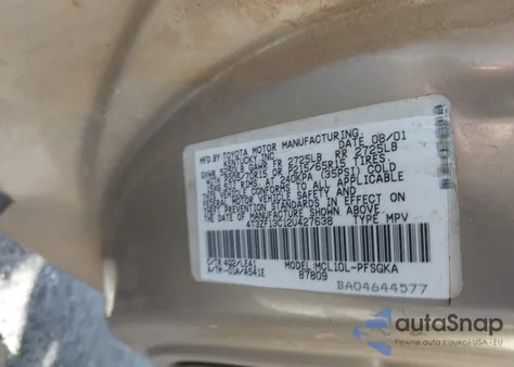 2002 Toyota Sienna Xle from USA, damaged, VIN 4T3ZF13C12U427638
